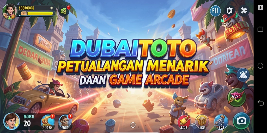 Tampilan gameplay DUBAITOTO yang penuh warna dan dinamis.