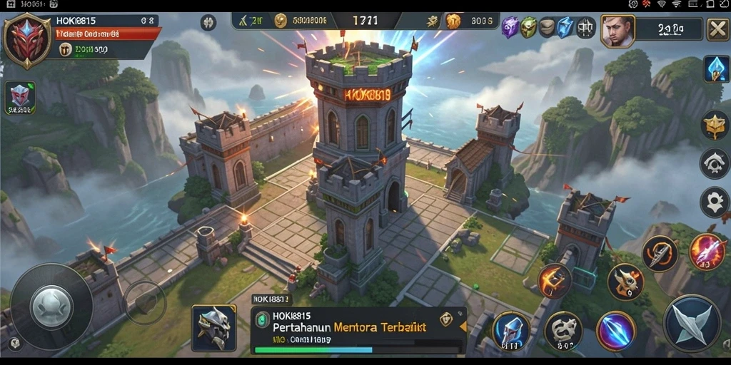 Tangkapan layar gameplay Tower Defense HOKI8815 yang menarik.