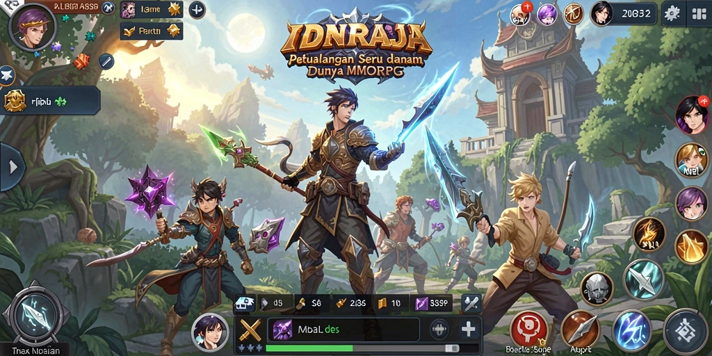 Tampilan gameplay <strong>IDNRAJA</strong> yang menakjubkan dalam dunia MMORPG.