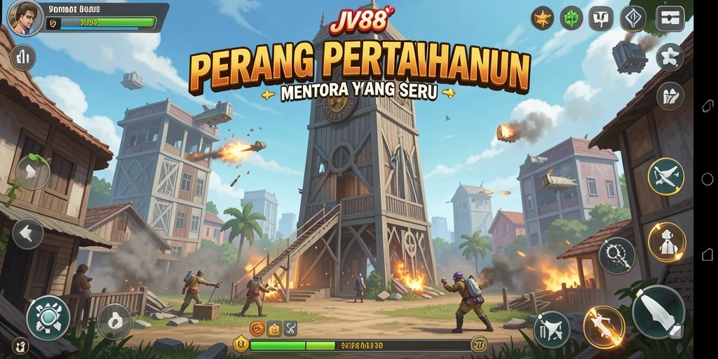 Tampak menariknya gameplay JV88 dalam pertempuran Tower Defense.