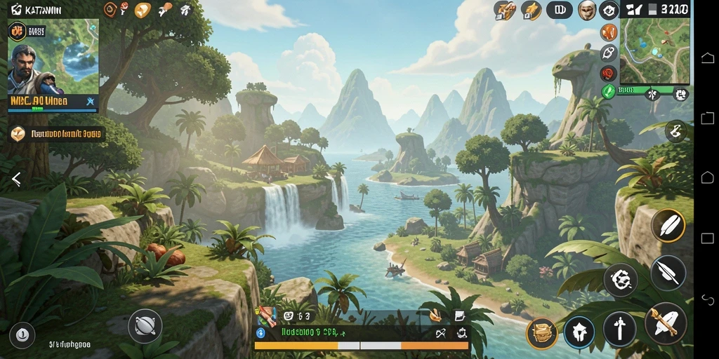 Tampilan gameplay menakjubkan dalam KATAWIN dengan dunia terbuka yang luas.