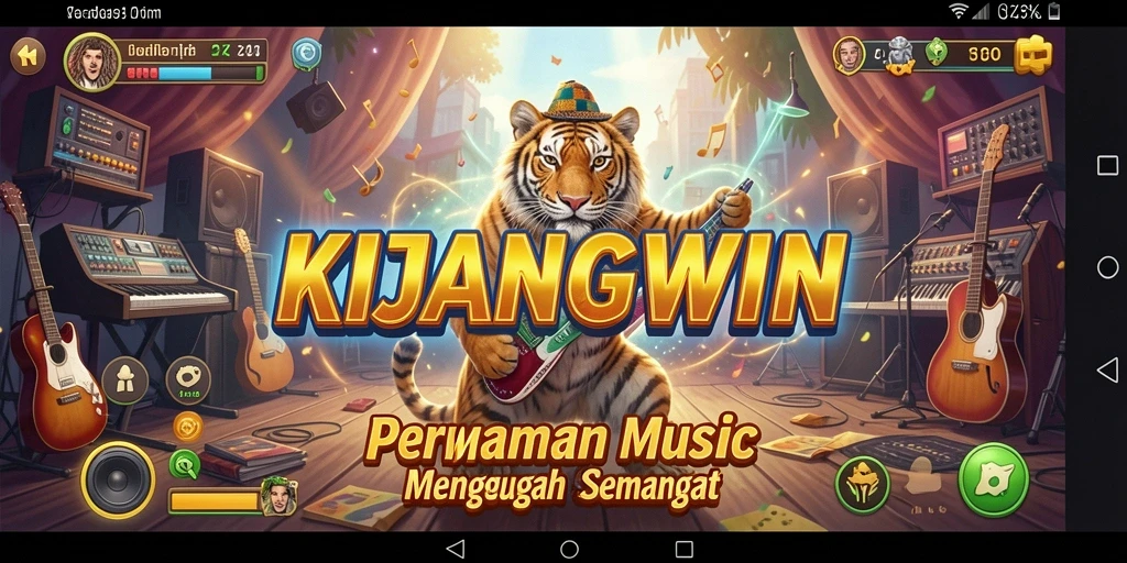 Tampilan gameplay KIJANGWIN yang menarik dengan suasana musik interaktif.