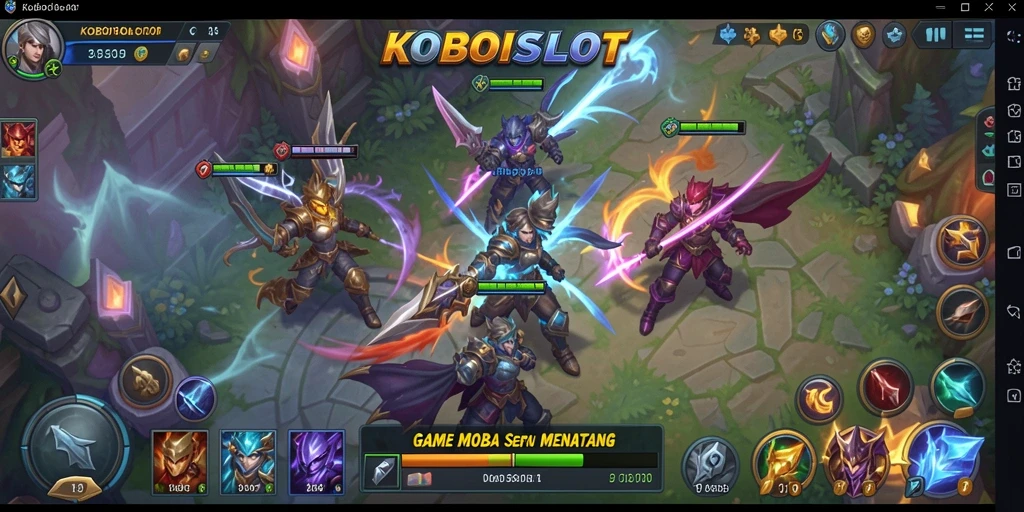 Tampilan menarik gameplay MOBA KOBOISLOT yang seru.