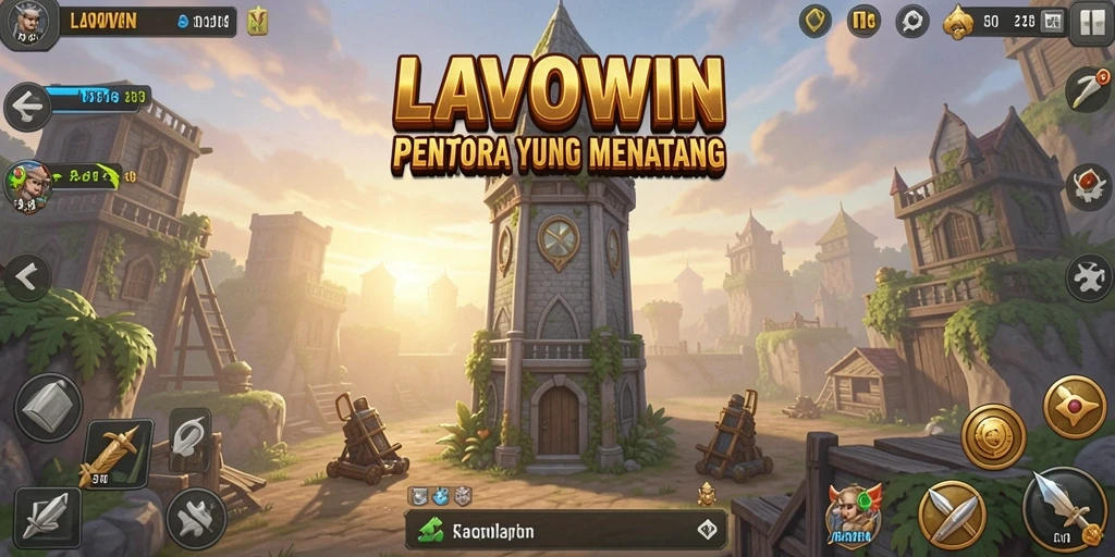 Gameplay LAVOWIN memperlihatkan pertarungan menara yang seru dan strategis.