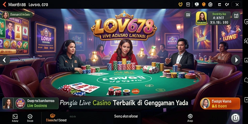 Screenshot gameplay LOVE678 menunjukkan suasana kasino langsung yang mendebarkan.