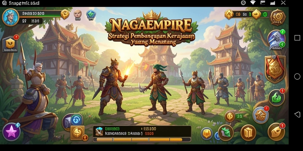 Tampilan gameplay NAGAEMPIRE dengan elemen strategi yang menawan.