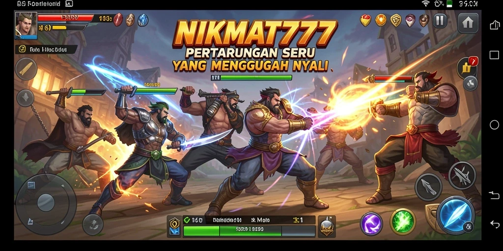 Tampilan seru dalam pertarungan NIKMAT777 dengan karakter yang unik.