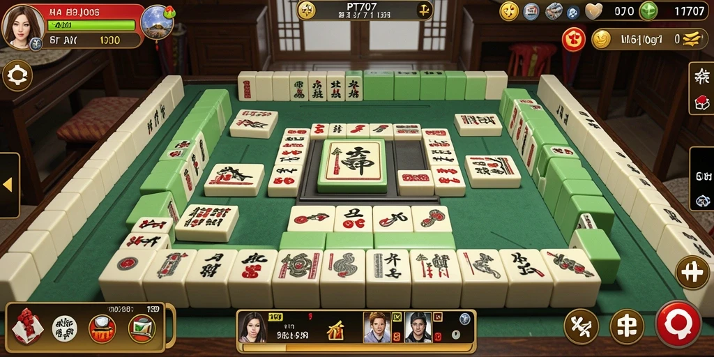 Tampilan gameplay PT707 yang menantang dalam Mahjong.