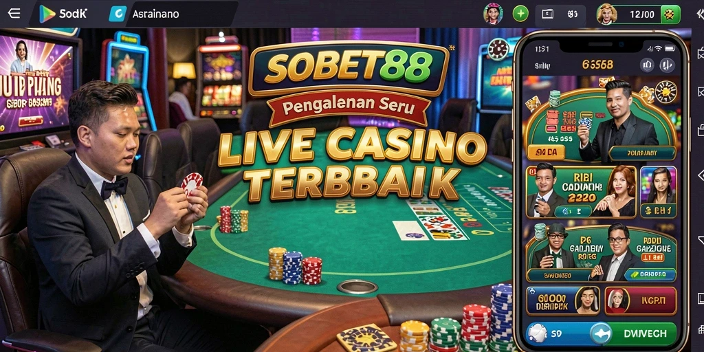Tampilan menarik dari gameplay Live Casino di SOBET88.
