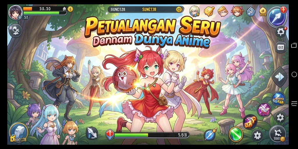 Tampilan screen utama SUNEO138 saat sedang beraksi dalam pertarungan anime.