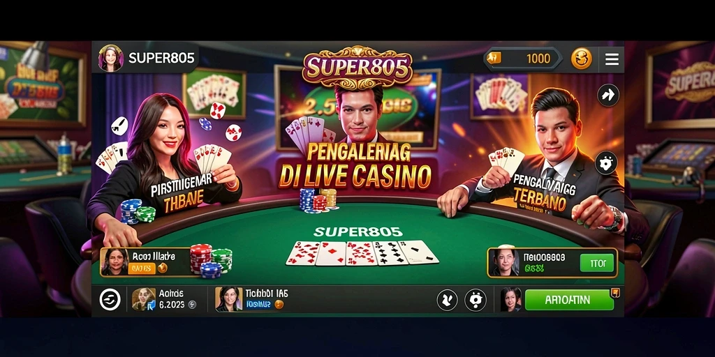 Tampilan gameplay Live Casino yang mendebarkan di SUPER805.