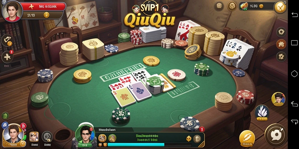 Tampilan screenshot SVIP1 menampilkan aksi seru dalam permainan QiuQiu.