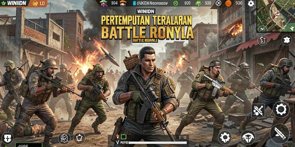 Gameplay seru di arena perilangan WINIDN, menampilkan pertempuran intens.