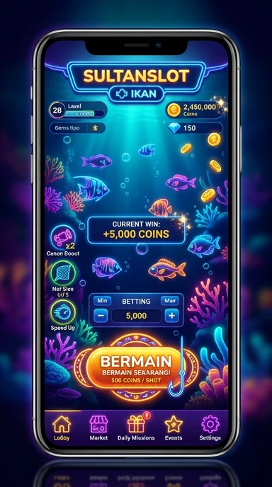 Tampilan utama aplikasi sultanslot yang menarik dan interaktif.